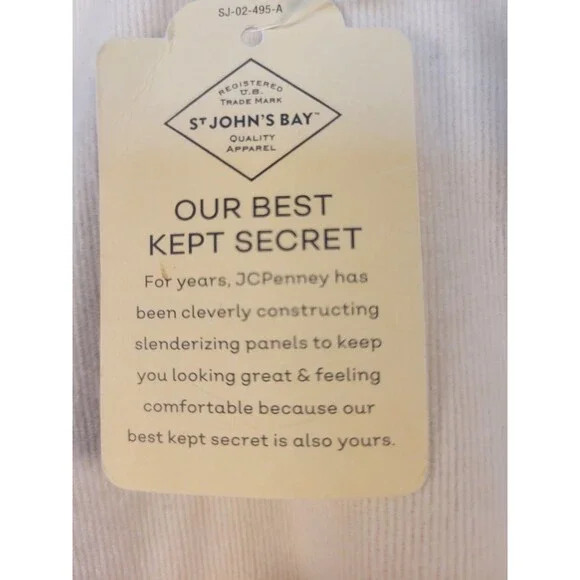 St. John's Bay Women's Straight Leg Corduroy Pants Size 20 Beige Cream NWT - Picture 3 of 7